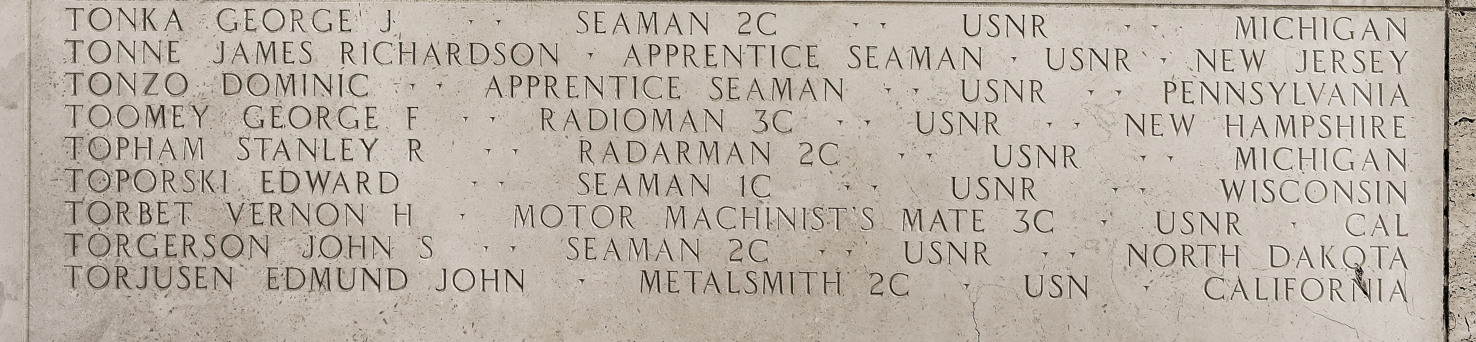 Stanley R. Topham, Radarman Second Class